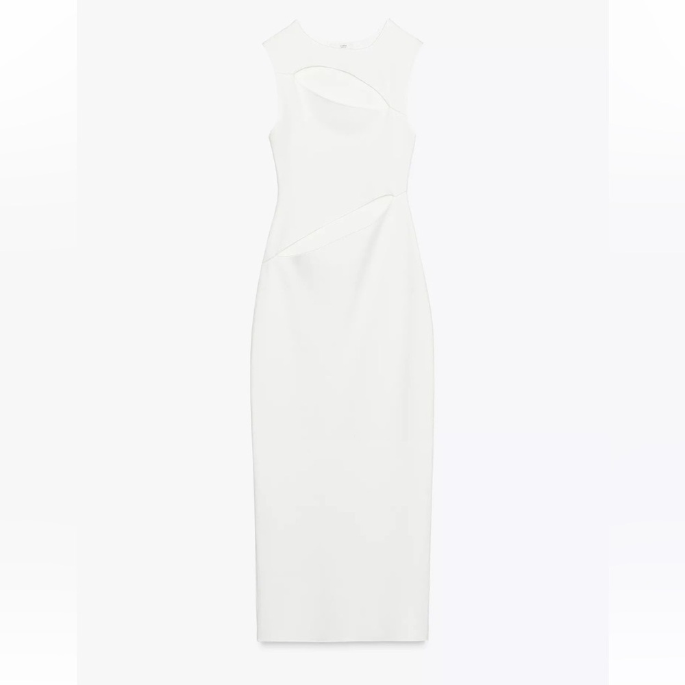 Zara Cut Out Stretch Midi Dress — US S